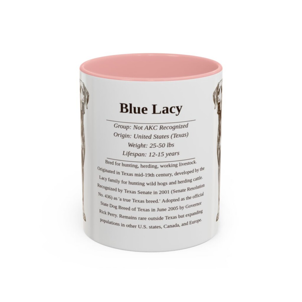 11oz Blue Lacy Mug, Pink, front view