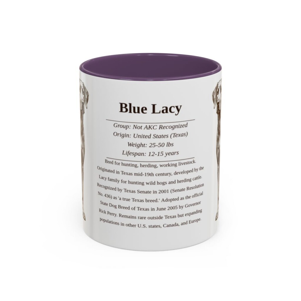 11oz Blue Lacy Mug, Purple, front view
