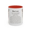 11oz Blue Lacy Mug, Red, front view