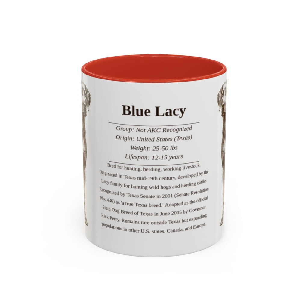 11oz Blue Lacy Mug, Red, front view