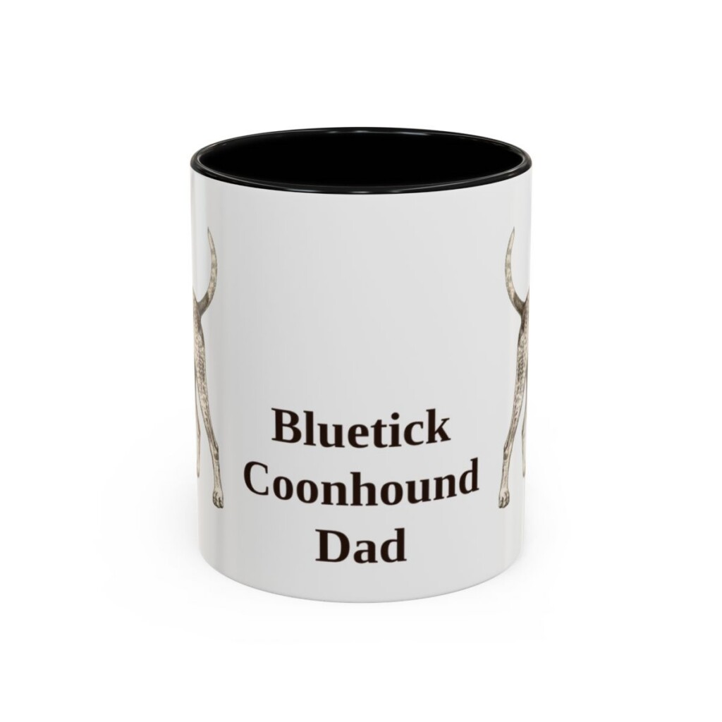 11oz-bluetick-coonhound-mug-dad-black-front 11oz Bluetick Coonhound Dog Dad Mug, Black, front view