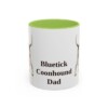 11oz-bluetick-coonhound-mug-dad-light-green 11oz Bluetick Coonhound Dog Dad Mug, Light Green, front view
