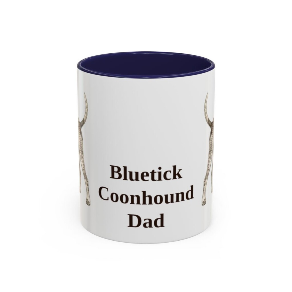 11oz-bluetick-coonhound-mug-dad-navy 11oz Bluetick Coonhound Dog Dad Mug, Navy, front view