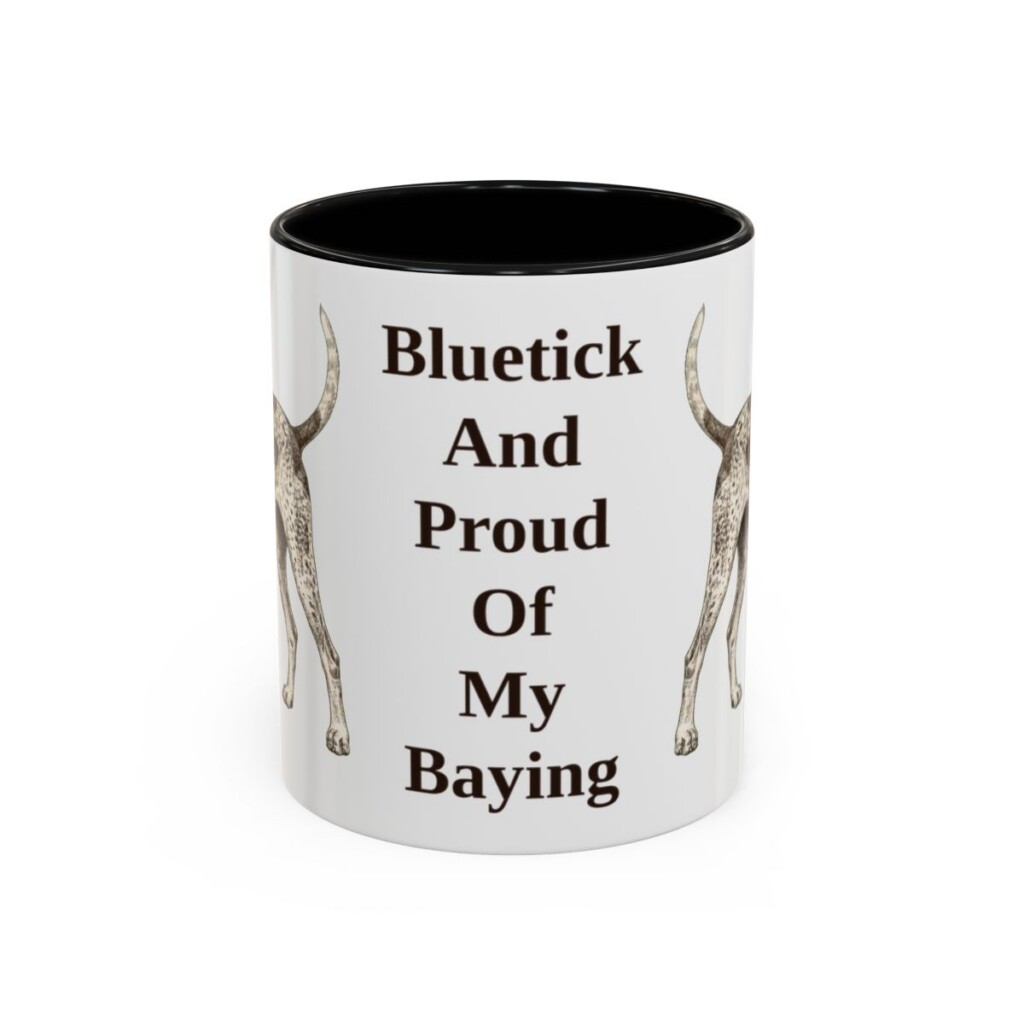 11oz-bluetick-coonhound-mug-humor-black-front 11oz Funny Bluetick Coonhound Mug, Black, front view