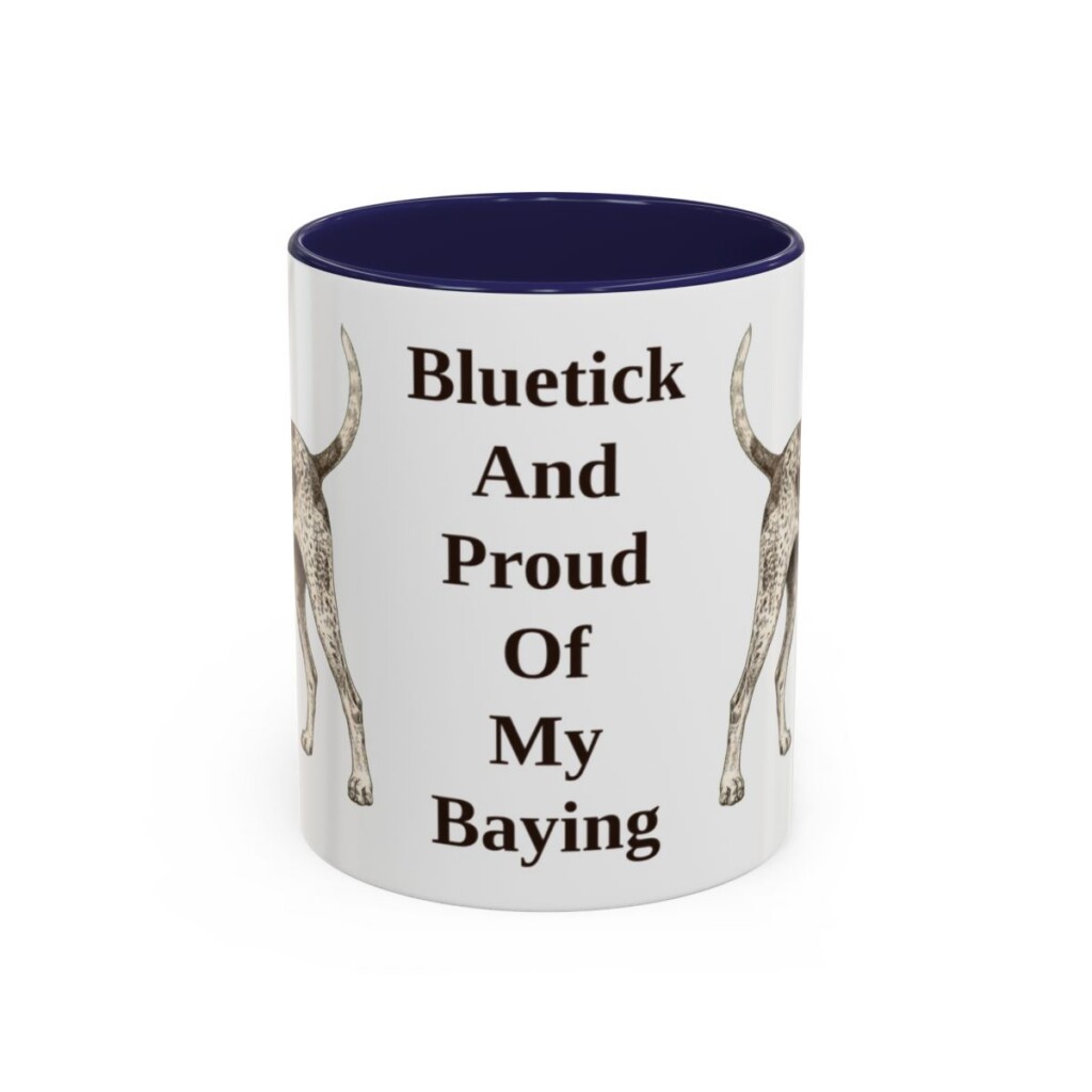 11oz-bluetick-coonhound-mug-humor-navy 11oz Funny Bluetick Coonhound Mug, Navy, front view