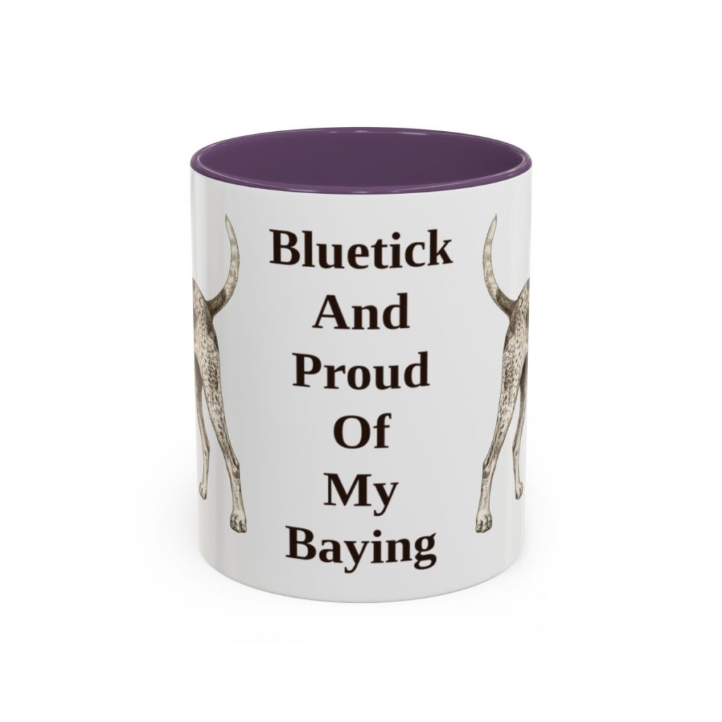 11oz-bluetick-coonhound-mug-humor-purple 11oz Funny Bluetick Coonhound Mug, Purple, front view