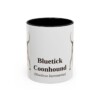11oz Bluetick Coonhound Latin Mug, Black, front view