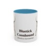 11oz Bluetick Coonhound Latin Mug, Light Blue, front view