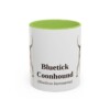 11oz Bluetick Coonhound Latin Mug, Light Green, front view
