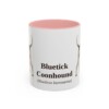 11oz Bluetick Coonhound Latin Mug, Pink, front view