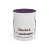 11oz Bluetick Coonhound Latin Mug, Purple, front view