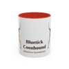 11oz Bluetick Coonhound Latin Mug, Red, front view