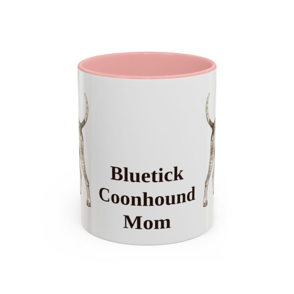 11oz bluetick coonhound mug, Pink