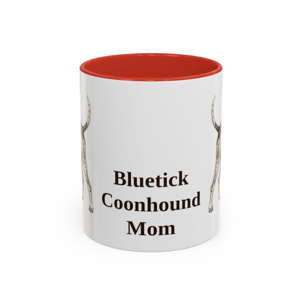 11oz bluetick coonhound mug, Red