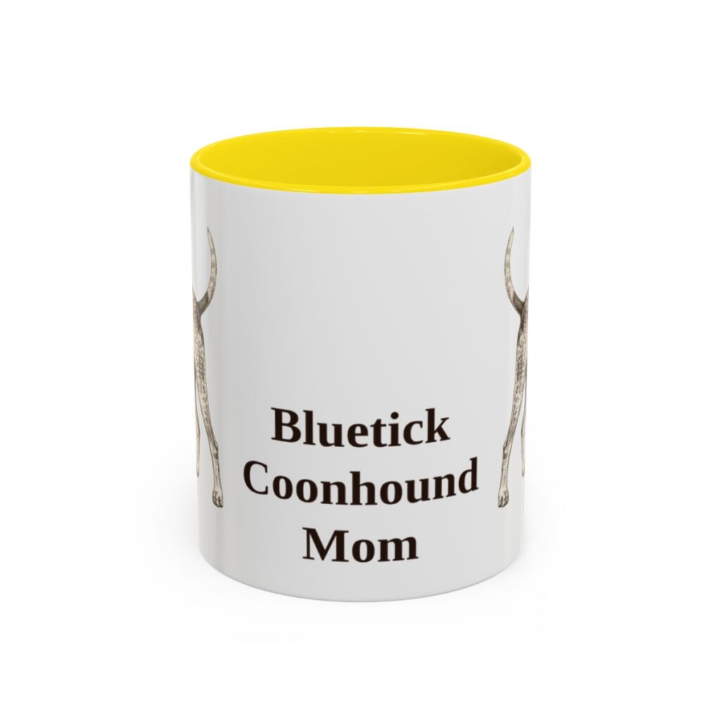 11oz bluetick coonhound mug, Yellow