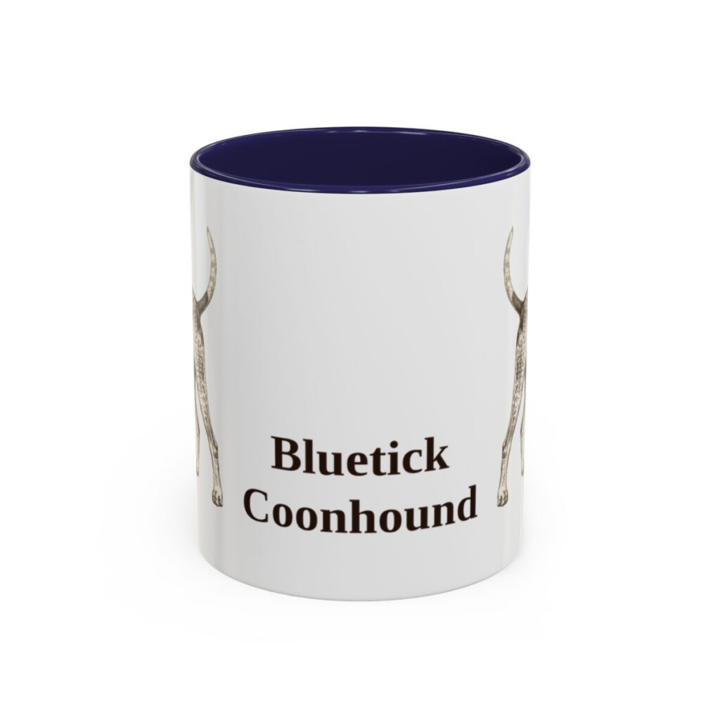 11oz Bluetick Coonhound Mug, Navy, front view