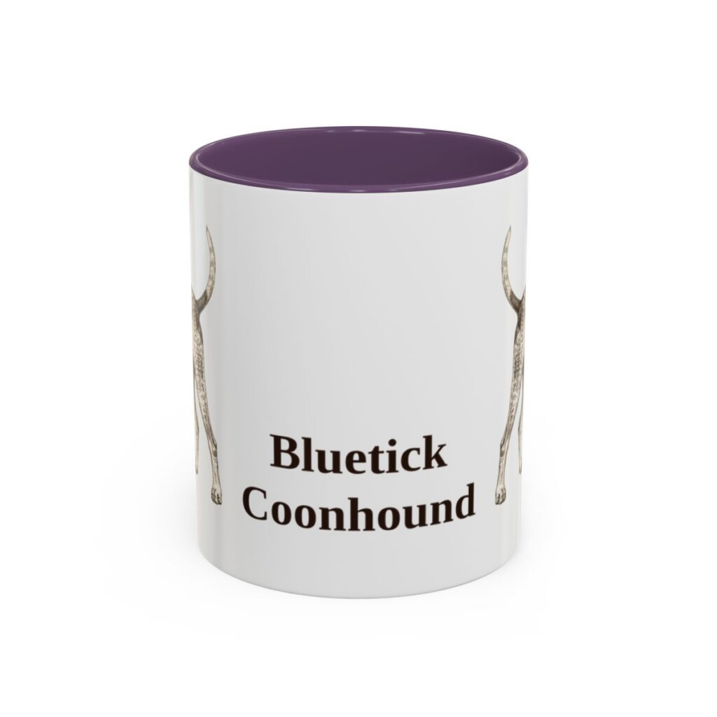 11oz Bluetick Coonhound Mug, Purple, front view