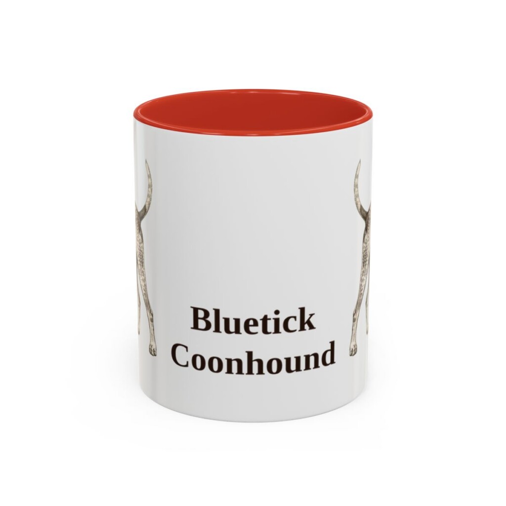 11oz Bluetick Coonhound Mug, Red, front view
