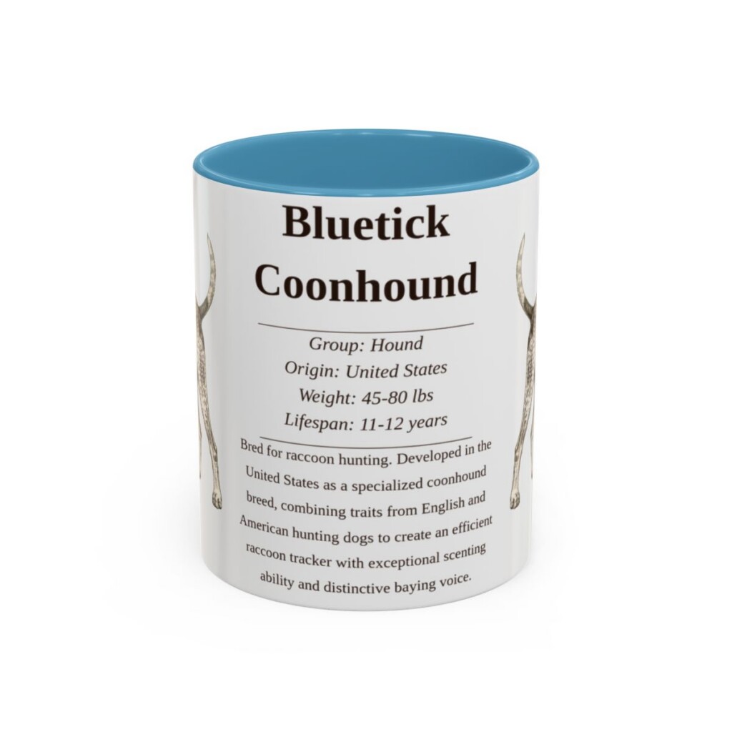 11oz bluetick coonhound mug, Light Blue