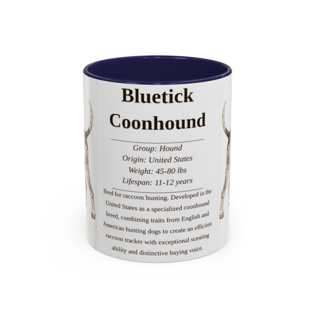 11oz bluetick coonhound mug, Navy