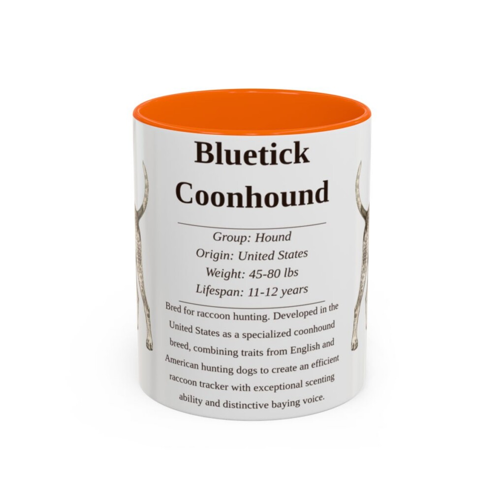 11oz bluetick coonhound mug, Orange