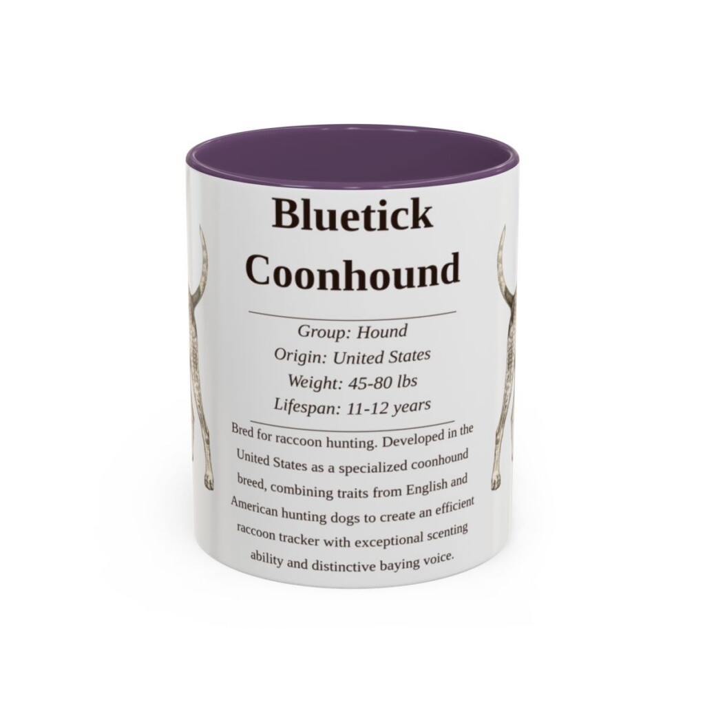 11oz bluetick coonhound mug, Purple