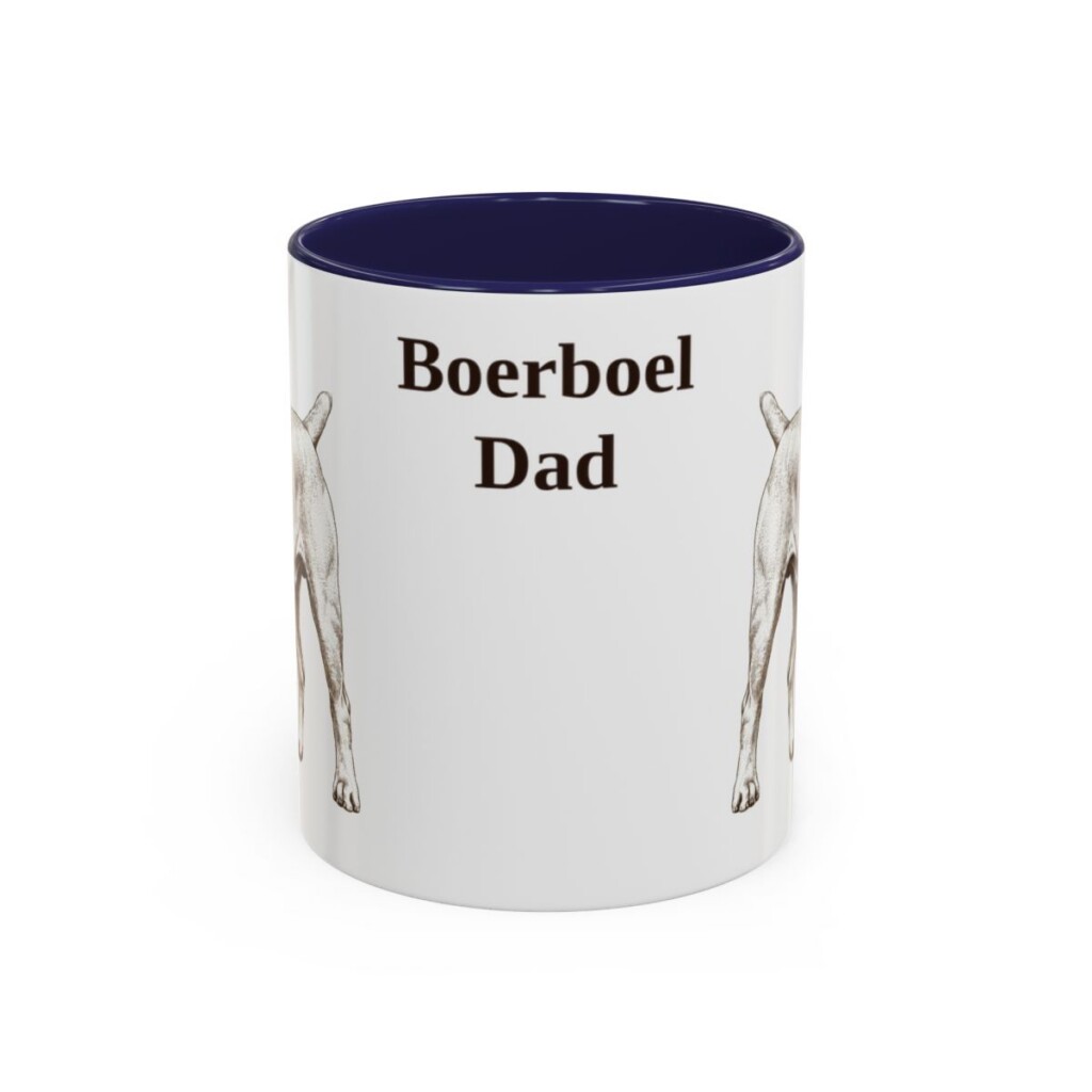 11oz Boerboel Dog Dad Mug, Navy, front view