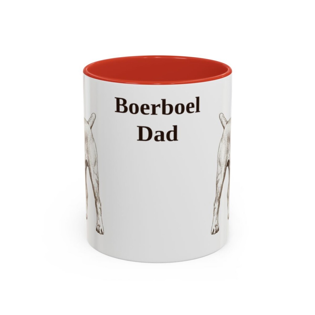 11oz Boerboel Dog Dad Mug, Red, front view