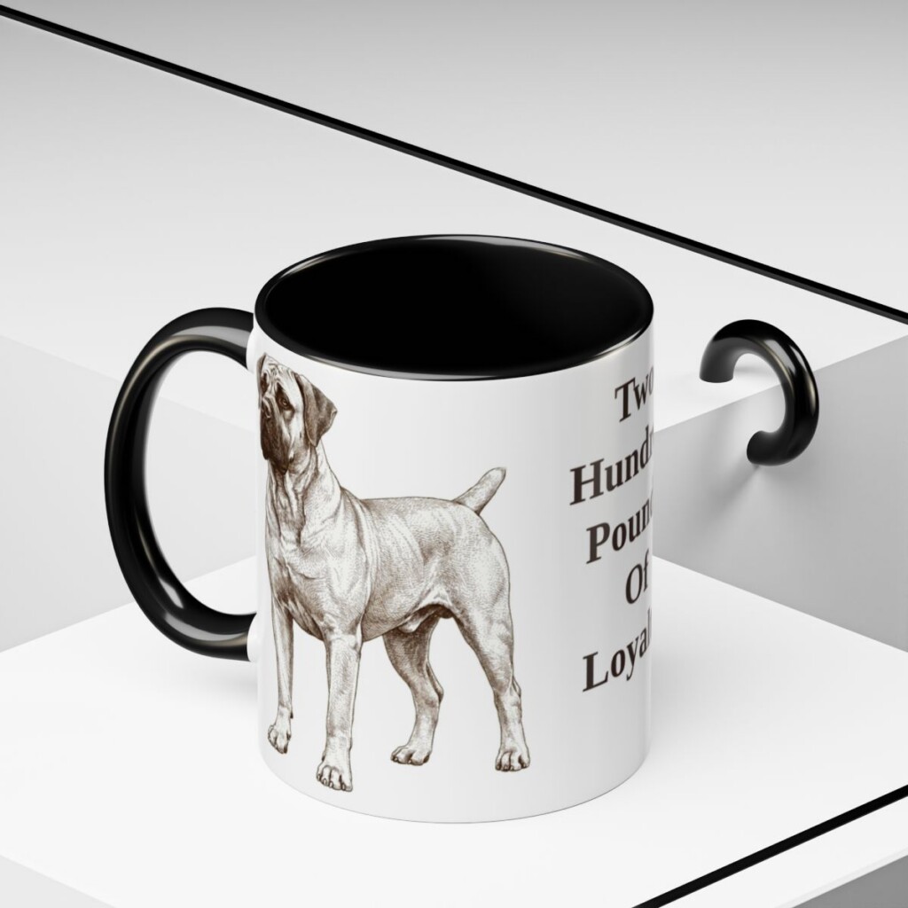 11oz Funny Boerboel Mug, Black, lifestyle photo