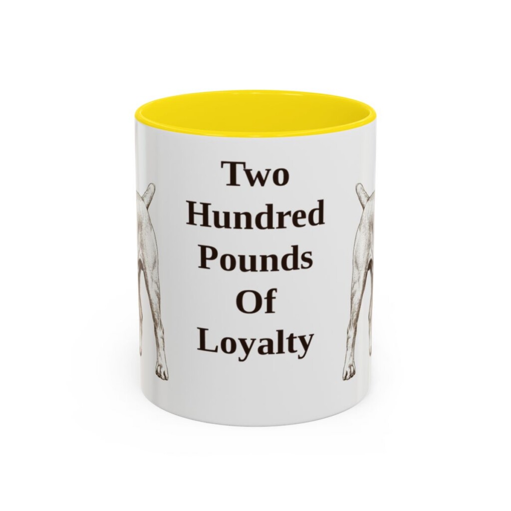 11oz Funny Boerboel Mug, Yellow, front view
