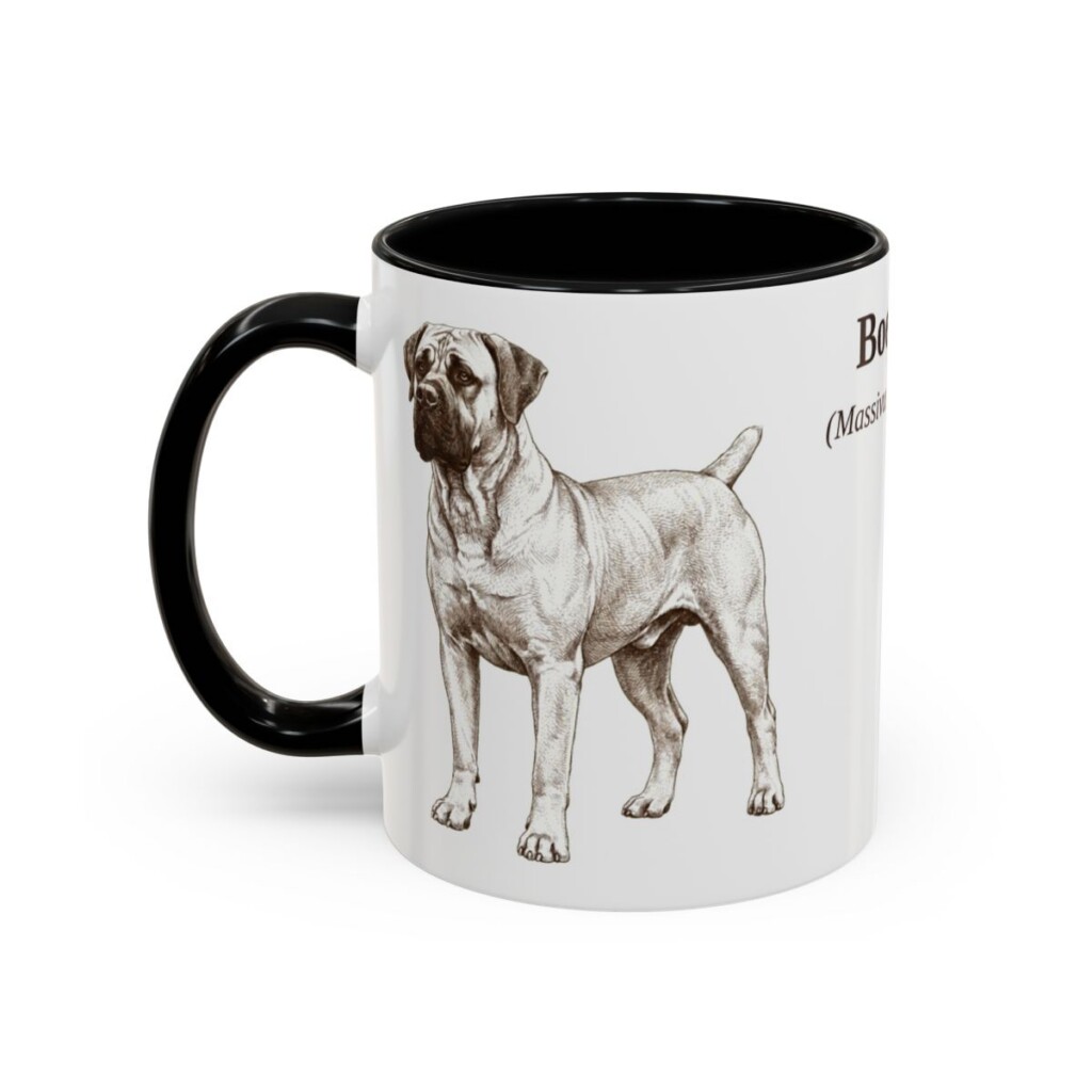 11oz Boerboel Latin Mug, Black, left side view
