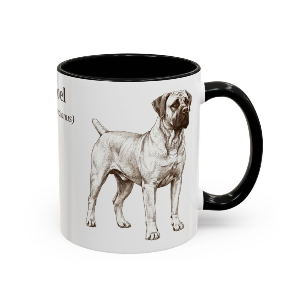 11oz Boerboel Latin Mug, Black, right side view