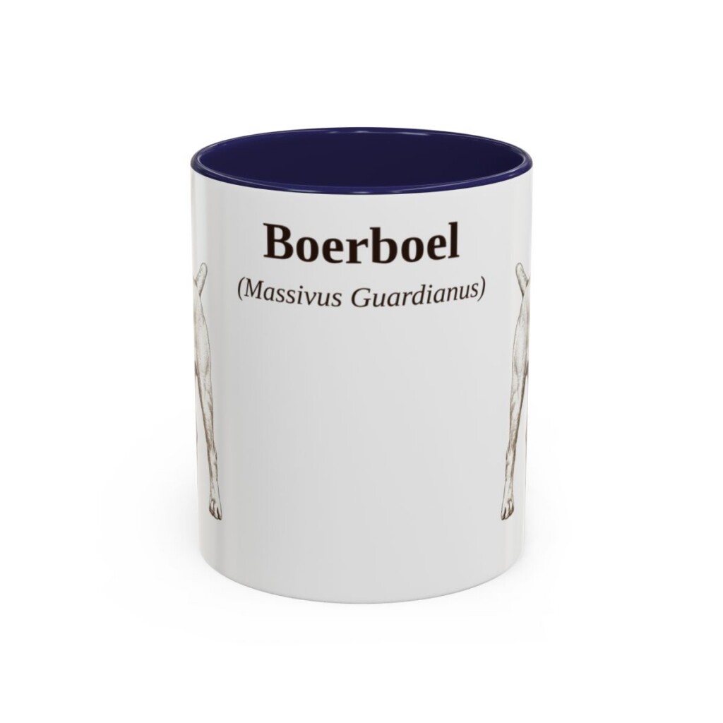 11oz Boerboel Latin Mug, Navy, front view