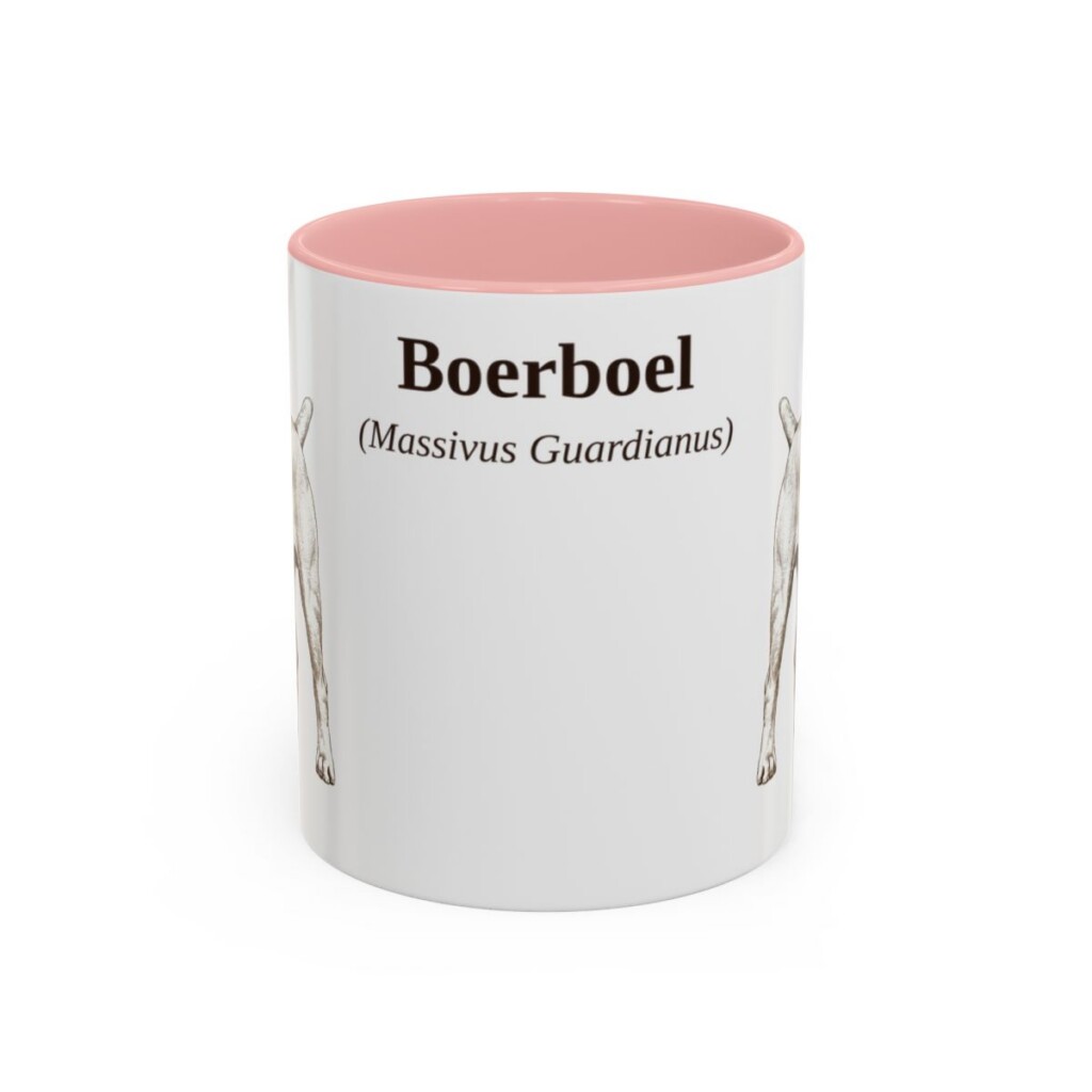 11oz Boerboel Latin Mug, Pink, front view