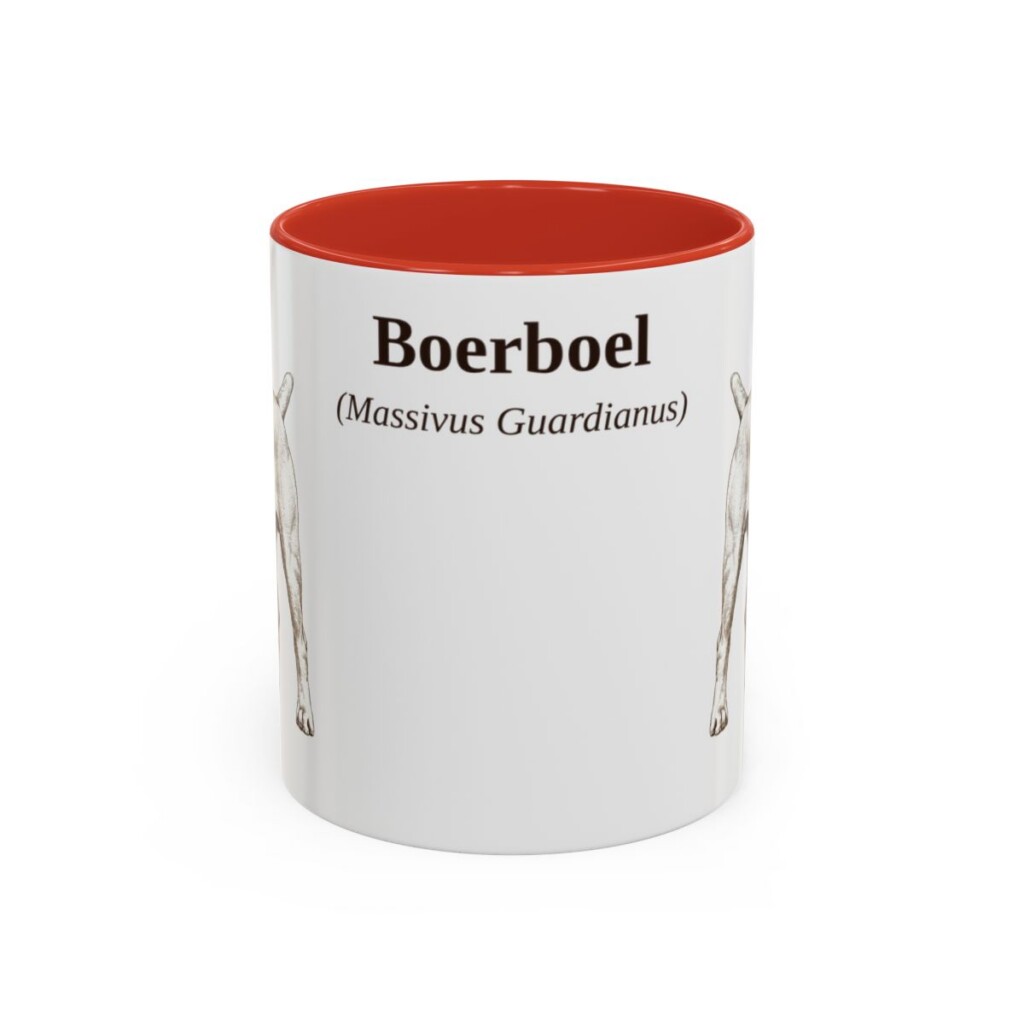11oz Boerboel Latin Mug, Red, front view