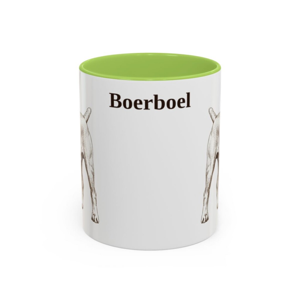 11oz Boerboel Mug, Light Green, front view