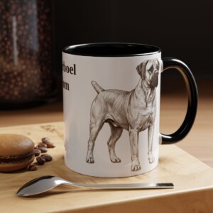 11oz Boerboel Dog Mom Mug, Black, lifestyle photo