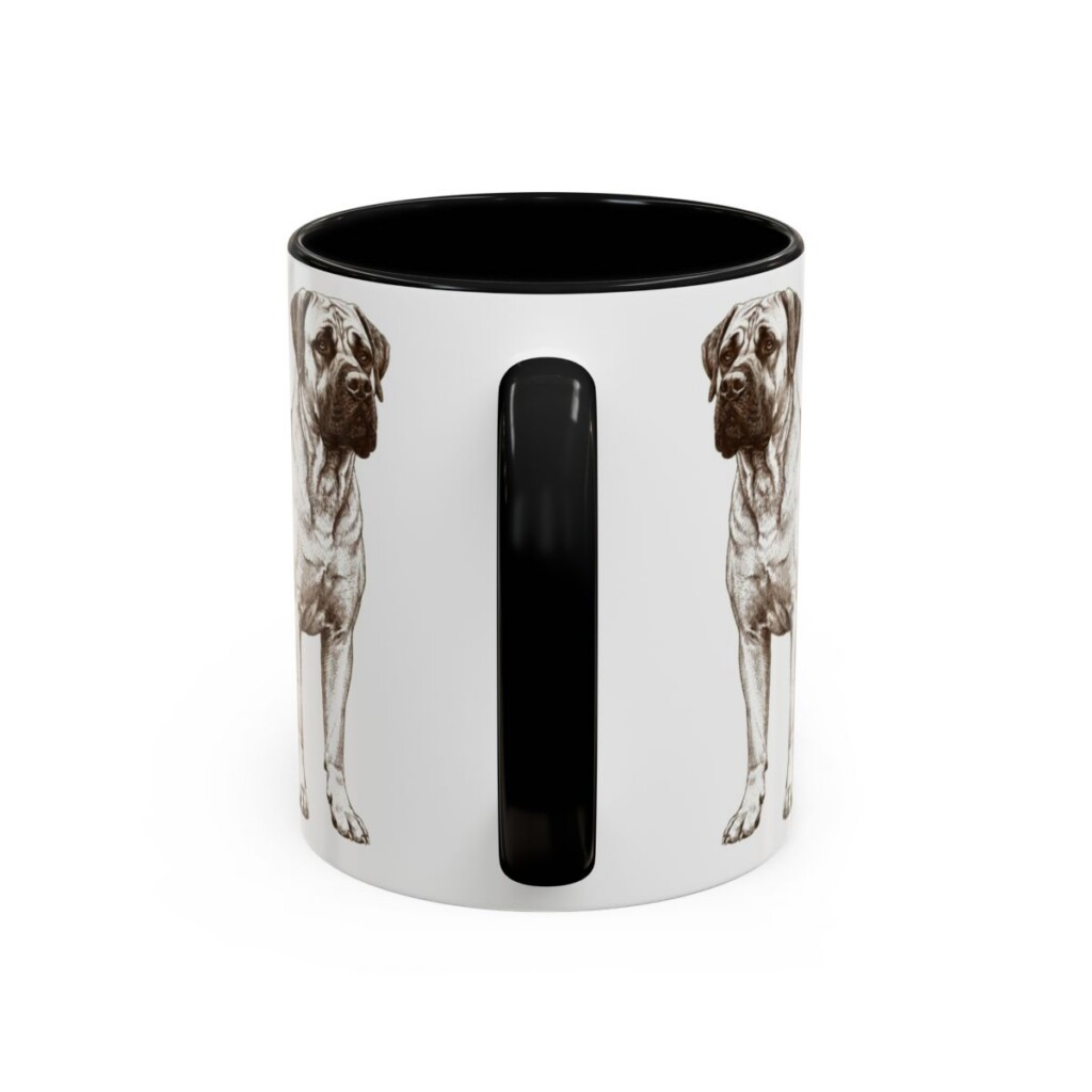 11oz Boerboel Dog Mom Mug, Black, back view