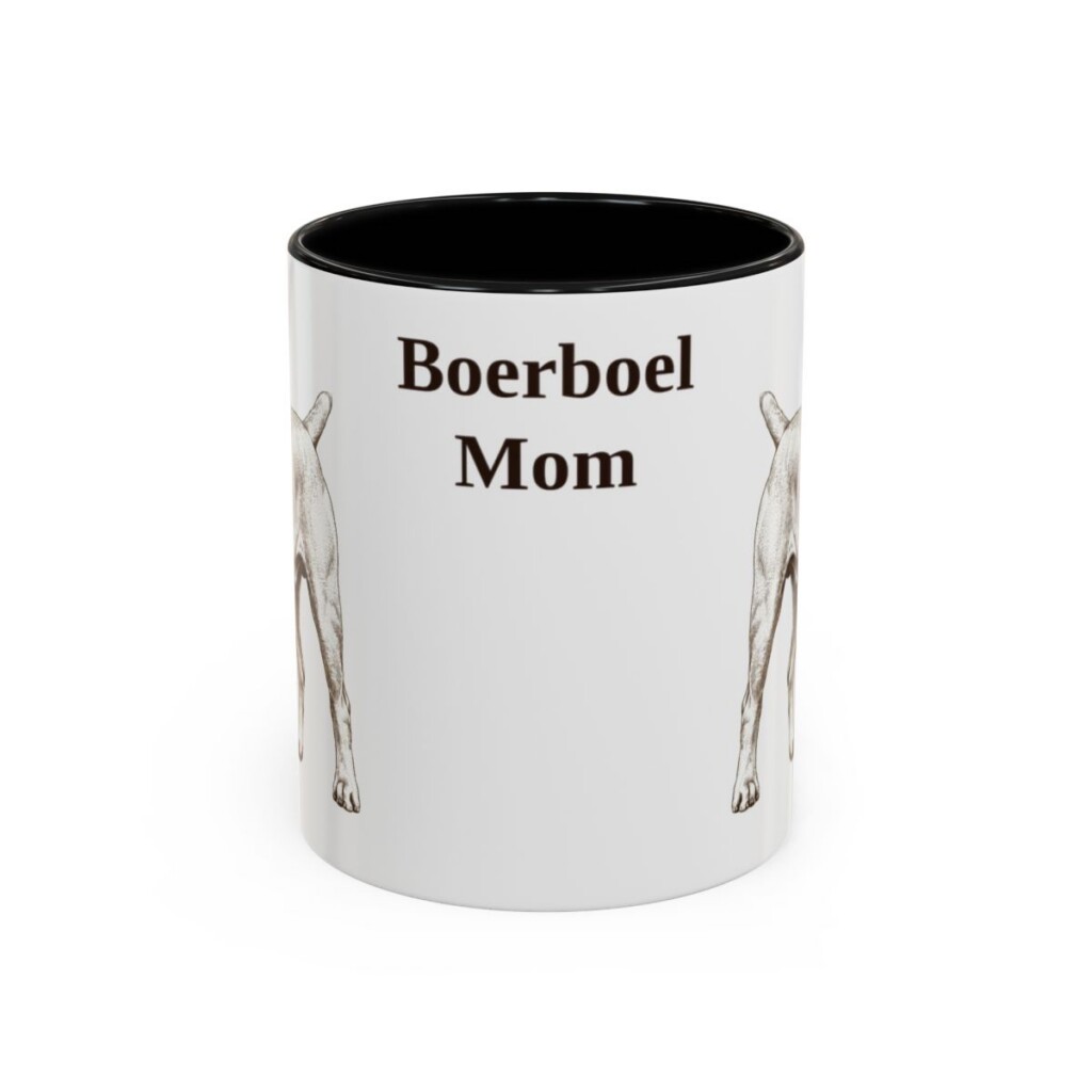 11oz Boerboel Dog Mom Mug, Black, front view