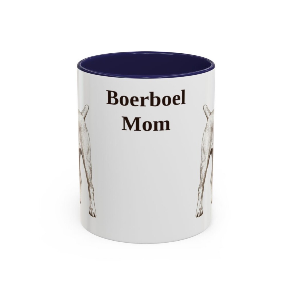 11oz Boerboel Dog Mom Mug, Navy, front view