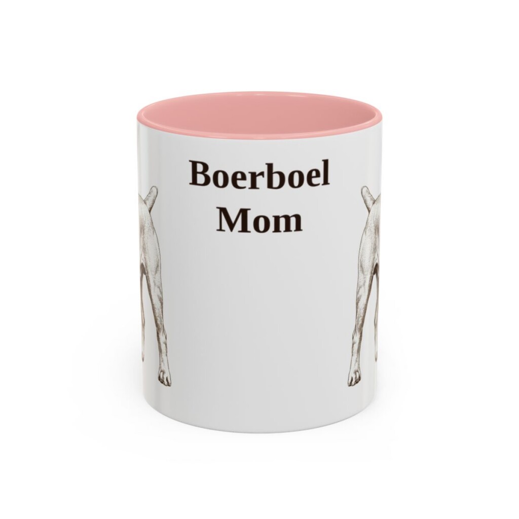 11oz Boerboel Dog Mom Mug, Pink, front view