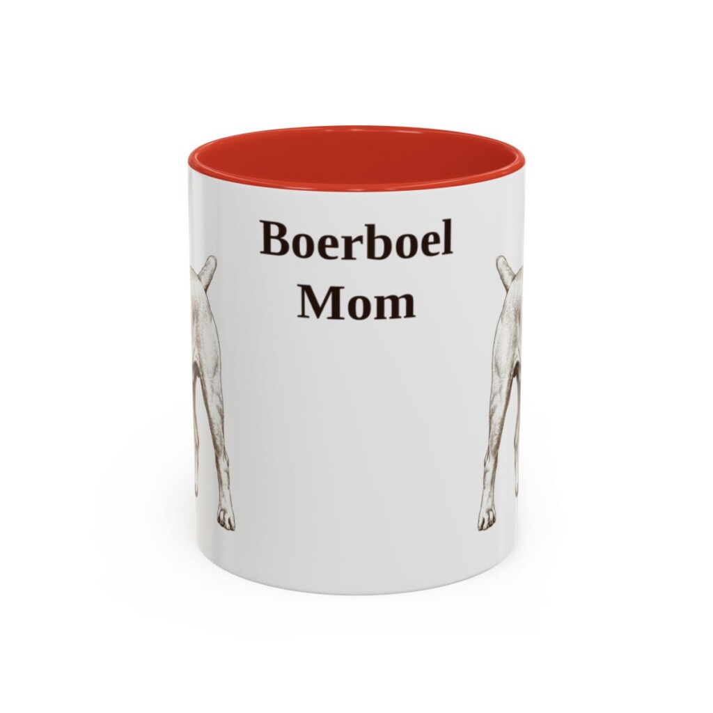 11oz Boerboel Dog Mom Mug, Red, front view