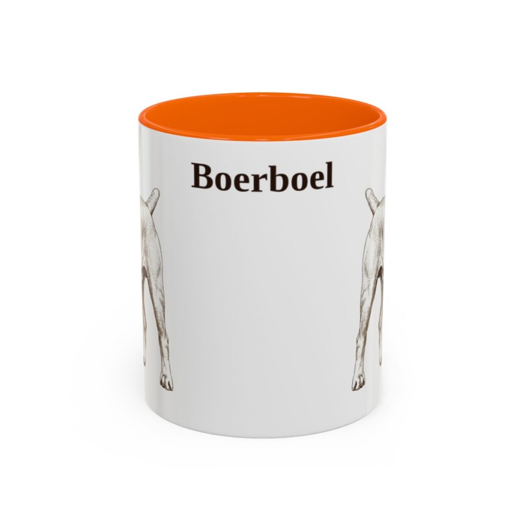 11oz Boerboel Mug, Orange, front view