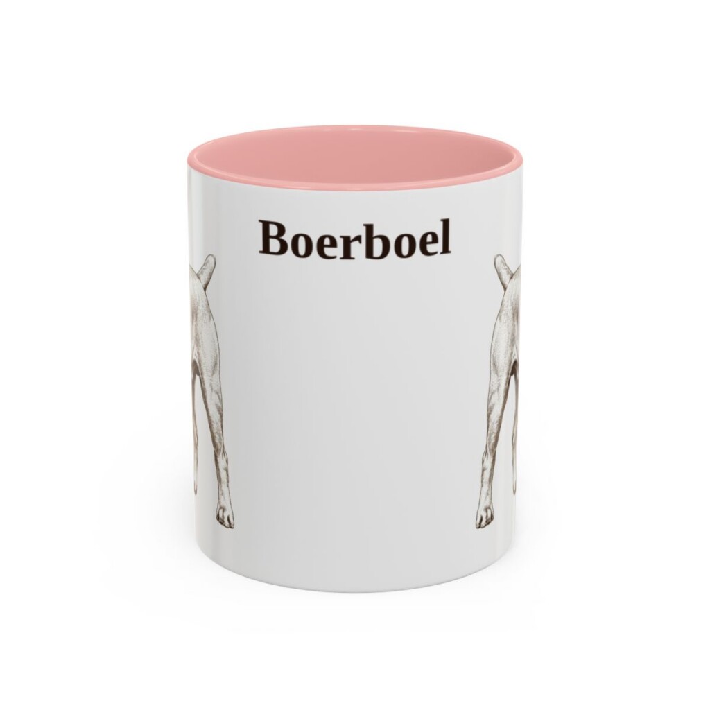 11oz Boerboel Mug, Pink, front view