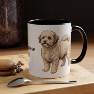 11oz Bolognese Dog Dad Mug, Black, lifestyle photo