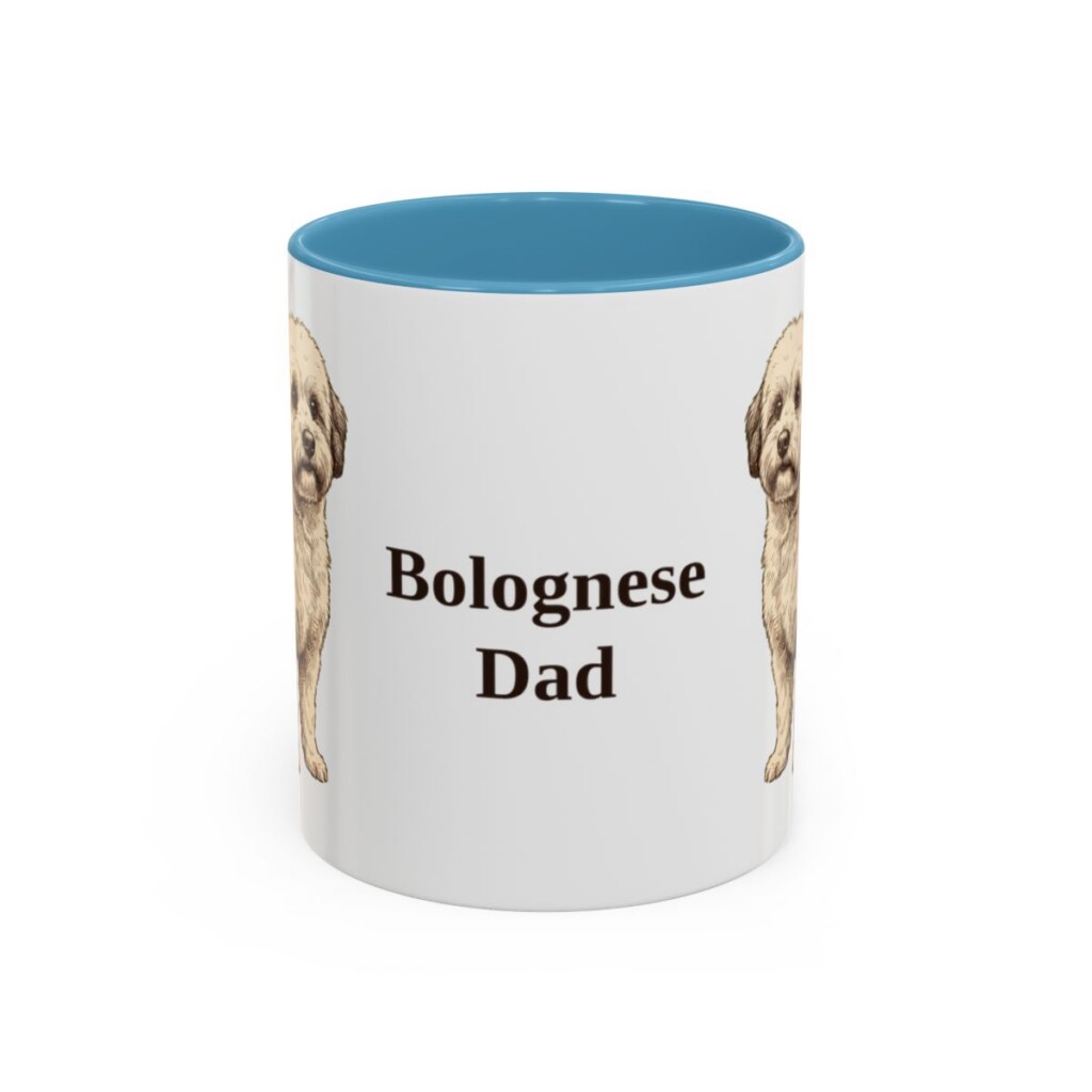 11oz Bolognese Dog Dad Mug, Light Blue, front view