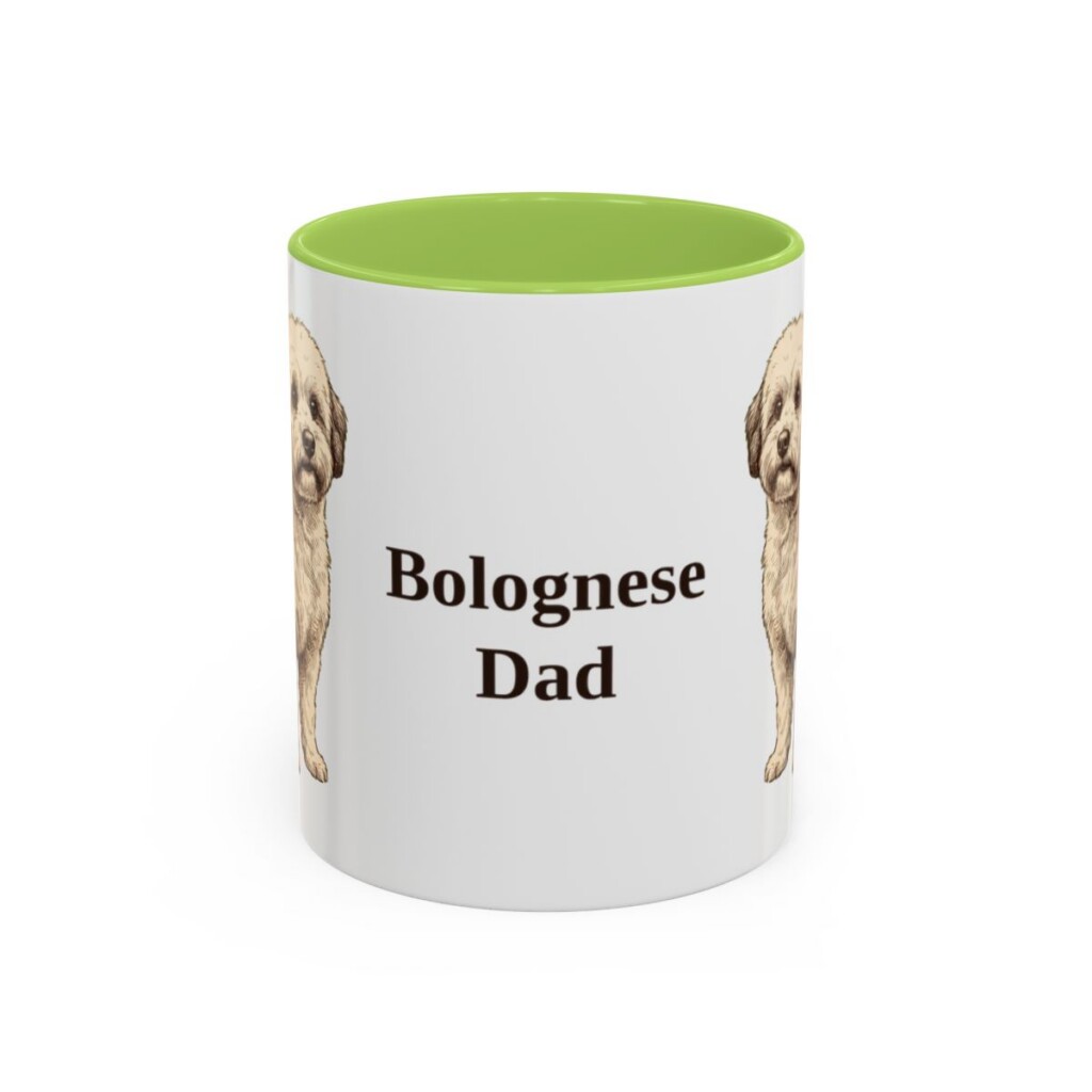 11oz Bolognese Dog Dad Mug, Light Green, front view