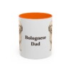 11oz Bolognese Dog Dad Mug, Orange, front view