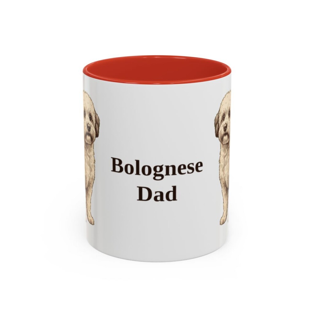11oz Bolognese Dog Dad Mug, Red, front view