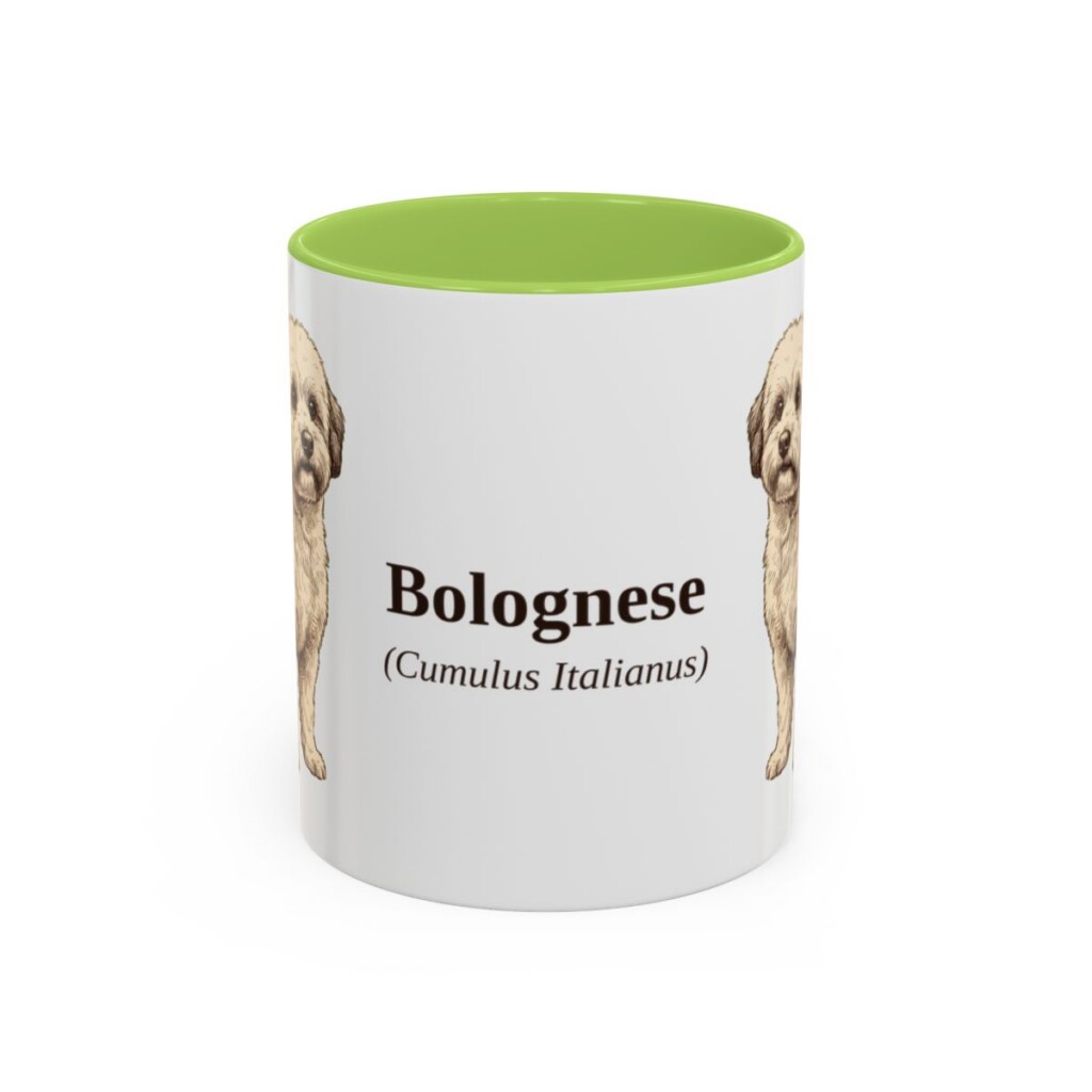 11oz Bolognese Latin Mug, Light Green, front view